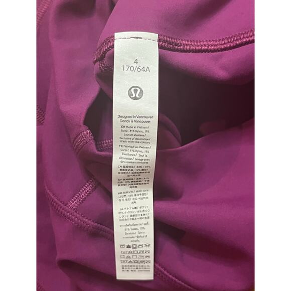 Lululemon Align High Rise Short 4" Chilled Grape Size 4  Soft Buttery Yoga Biker - Picture 6 of 6